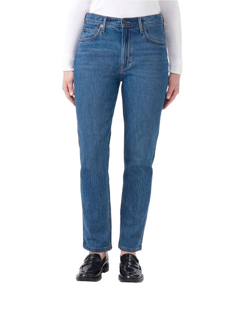KIRKLAND Signature Women's High-Rise Straight Leg Jeans Blue Size 16